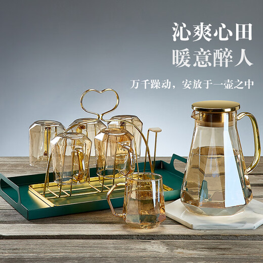 DELISOGA red wine glass set European-style household 6-piece wine decanter large crystal glass goblet wine set A style 30 pieces complete set of red wine set + white wine set + hot water resistant set