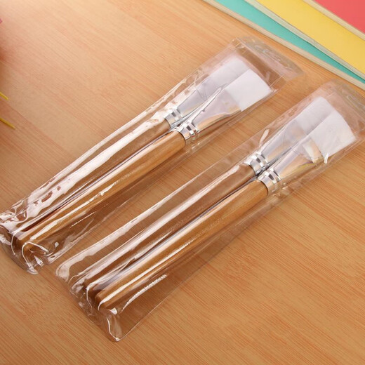 Camphor tree long wooden handle brush facial mask brush soft bristle brush smear volcanic mud mask sweep mud mask beauty special spa brush wooden handle brush (long handle) 12 pieces