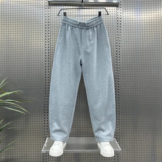 Kuraishi Kazuki 2025 Autumn New Casual Pants Men's Loose Velvet Sports Trendy Straight Sweatpants Solid Color Versatile Scimitar Pants Trendy Khaki XL