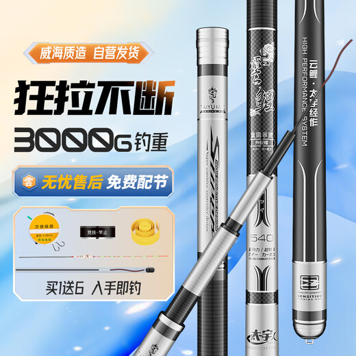 Taiyu fishing rod Yunli 28 adjustable hand rod ultra-light ultra-hard wild fishing carbon fishing rod table fishing rod 5.4 meters fishing rod