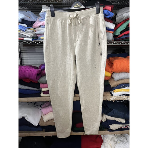 RRL Ralph Lauren small label Henry collar zipper sweatshirt for men and women, oatmeal top S