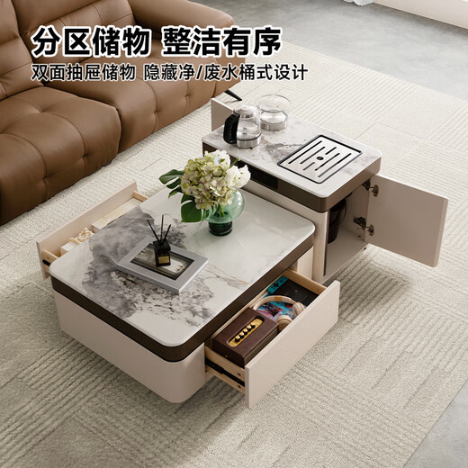 CHEERS marble mobile coffee table combination 2025 new high-end living room home tea table tea table Chivas Regal CJ182