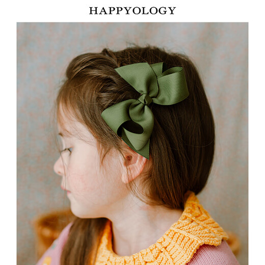 Happyology British children's hair clips set of two cute hair accessories little girl headdress ribbon bow