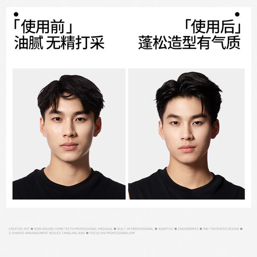 Creative art rib comb men's special oil comb styling comb curly hair comb fluffy artifact big back hair comb black