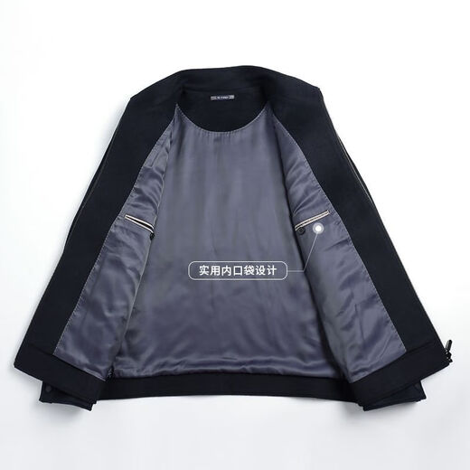 Fazeya Hengyuanxiang Group high-end cashmere stand-collar jacket men's slim fit goose down liner casual woolen woolen jacket short coffee gray M (170) (recommended 105-125Jin Jin equals 0.5 kg)