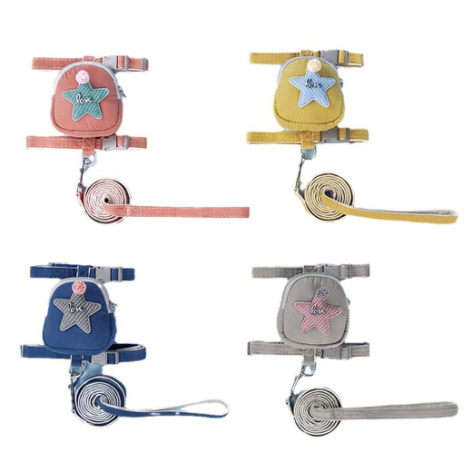 Dog leash, dog leash, small dog leash, dog harness, dog harness, vest-style dog walking leash, blue bear harness, S size, recommended 3-6 Jin Jin equals 0.5 kg