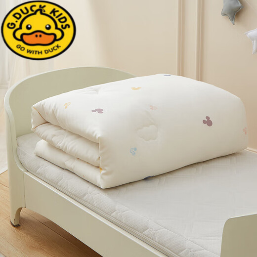 G.duck baby pure cotton quilt summer newborn child baby spring and autumn thickened cover kindergarten air-conditioned quilt universal Xiaoqi doll 100*120cm1.6Jin Jin equals 0.5kg 0-3 years old (summer quilt)