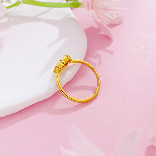 Yayi Pure Gold Ring Crushed Ice Carousel Female Ring Gold Ring Zodiac Horse Zodiac Year Gift for Girlfriend and Wife Ring/Approx. 2.94g