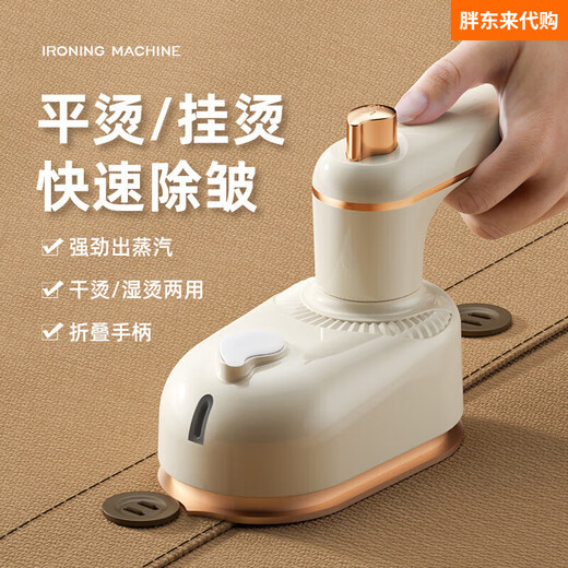 Fat Donglai Handheld Garment Ironing Mechanical Electric Iron Mini Business Travel Portable Direct Plug Electric Small Beige-Flat Garment Ironing Dual-Purpose European Regulation