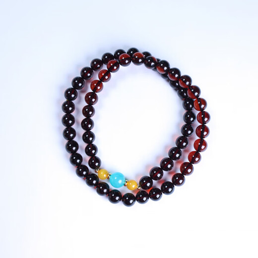 Yuze New DIY Natural Amber Blood Amber Ball DIY Double Circle Bracelet Bracelet Selected Amazon Stone Accessories Fashion