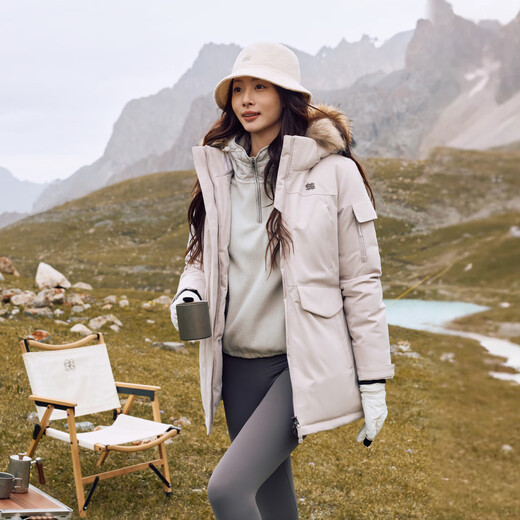 KOLON SPORT/Kolon Outdoor Down Jacket Women's Waterproof, Windproof and Breathable Medium Hooded Goose Down Jacket LKDJ5WTT42-LA Lavender Purple XL 175/96A