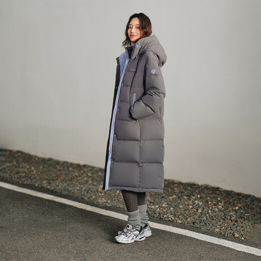 Tambor down jacket women's long 25 winter removable hood casual bread coat thickened and warm TB5550888D Blue Star Gray M (165)