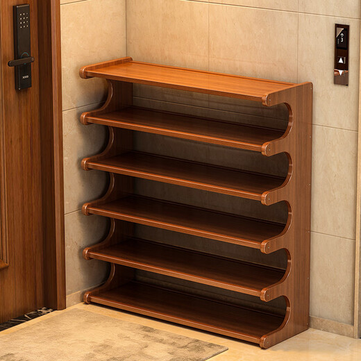 Wooden Shuangfu shoe rack simple home door multi-layer entry shoe cabinet living room small dormitory storage rack