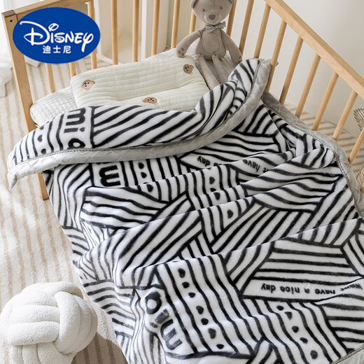 Disney Children's Raschel Blanket Double-layer Thickened Baby Blanket Baby Blanket Kindergarten Autumn and Winter Air-Conditioning Blanket Double-sided Velvet Love Cute Baby 100x120cm-1.5Jin Jin equals 0.5kg Double-layer Thickened Super Soft