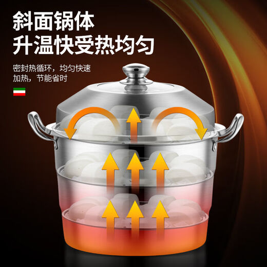Steel rice stainless steel steamer for home and commercial use three layers extra large capacity extra large induction cooker gas stove universal extra thick 3 layers 40cm