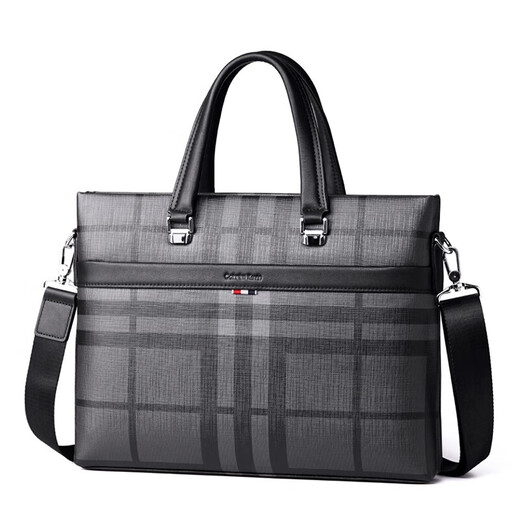 Cohnim kevin brand men's briefcase, laptop, document, shoulder crossbody bag, Valentine's Day birthday gift for boyfriend, British style c01831 striped style, large bag 14 inches