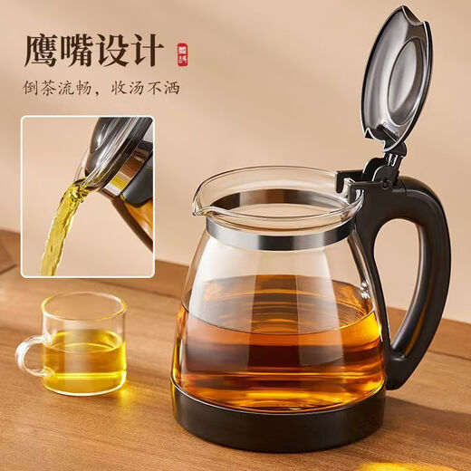 Huaxishu home living room large capacity teapot set tea cup high temperature resistant kettle glass floral teapot tea set food grade 2000ml single pot