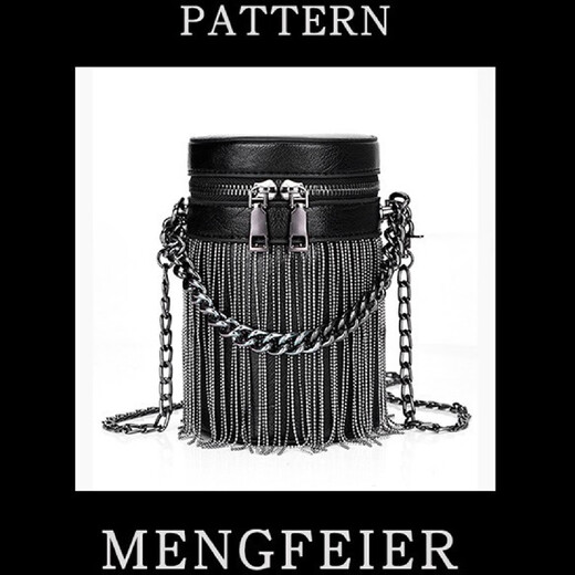 Bag Winter Women's Black Bucket Tassel Bag Fashion Korean Style Shoulder Bag Female Internet Celebrity Black