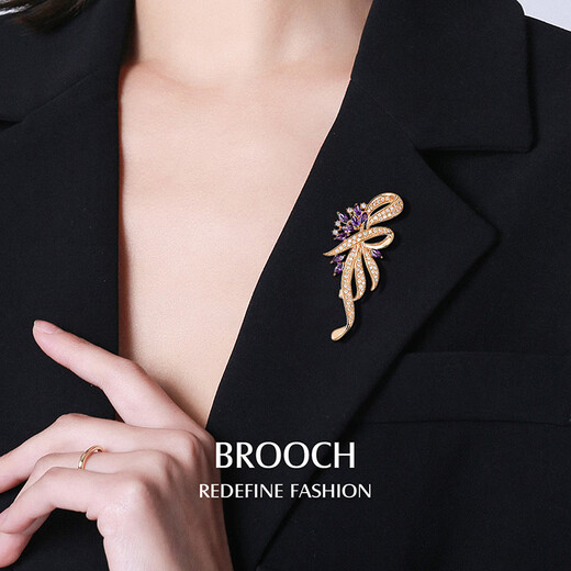 Mendali brooch for women, delicate micro-inlaid craftsmanship, suit corsage, high-end, exquisite, fashionable, high-end clothing pin accessories, rose gold