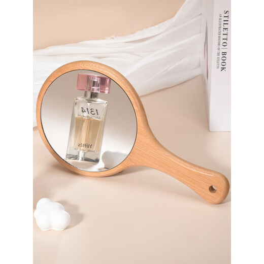 He Jiagong Nanzhu hand-held makeup mirror for beauty salons, special hand-held handle mirror for portable oral use, large size for touch-up at home, Nanzhu small size, suitable for portable use, Nanzhu small size, suitable for portable use