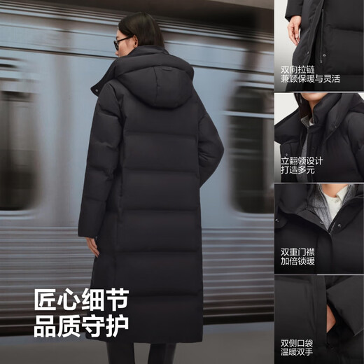 Bosideng 25-year-old down jacket women's winter goose down thickened hooded business commuting all-match extra long coat shopping mall same style