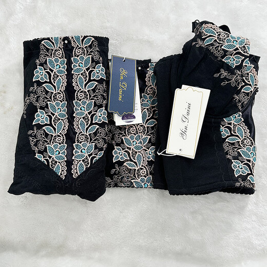 Indeni Body Manager Waist Control Belly Beautiful Back Breasted Breast Shaping Clothes Three Piece Corset Black (Please note the size for long bra) S 64 (85Jin Jin is equal to within 0.5kg)