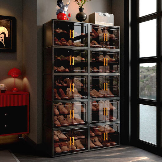 Sailotou Shoe Box Box Shoe Cabinet Door Cabinet Integrated Wall Transparent Shoe Rack 丨 Approximately 44 large size shoes can be stored