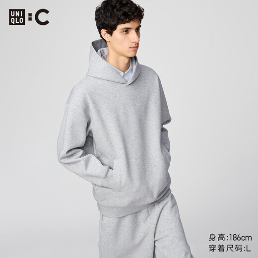 UNIQLO collaboration men's and women's loose hooded sweatshirt long-sleeved sports 479853 479945 479853/03 Gray M