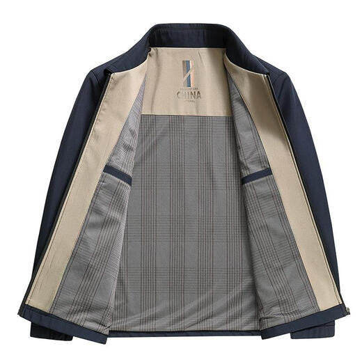 Hengyuanxiang Dad Spring Outer Suit Middle-aged 40 Dad 50 Years Old Middle-aged Men Spring and Autumn Grandpa Thin Jacket Set Black + Fake Two Pieces + Pants M 170 Suitable for 95-105 Jin Jin is equal to 0.5 kg