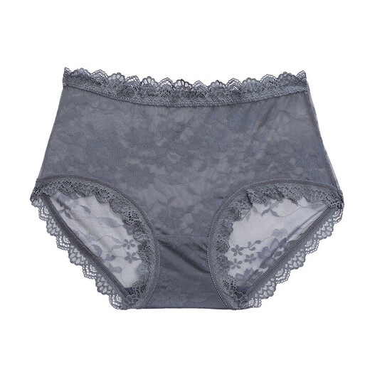 Universal Japanese women's mid-waist seamless transvestite panties with lace edges for sexy women's transparent CD cross-dressing men's briefs, green L