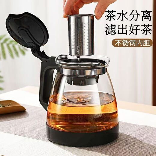 Huaxishu home living room large capacity teapot set tea cup high temperature resistant kettle glass floral teapot tea set food grade 2000ml single pot