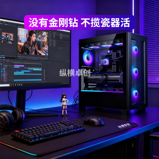 Zongheng Zhuochuang designer graphics workstation video editing 20-core i7 14700KF/RTX5060Ti 16G/2000ADA modeling rendering drawing assembly desktop computer host configuration six i7 14700KF+5060TI 16G