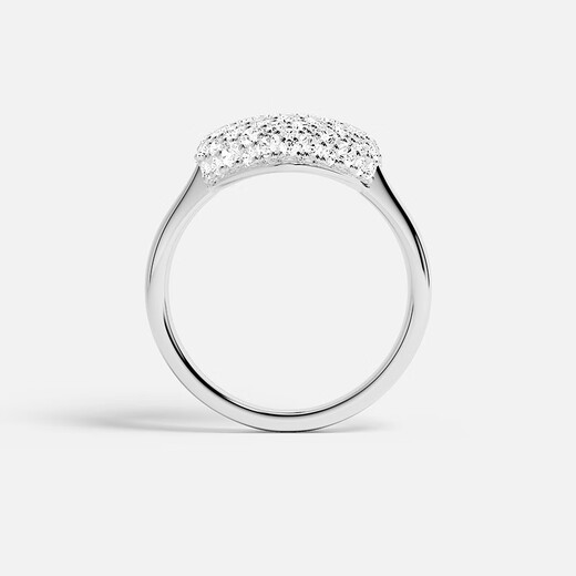 APM Monaco new product love ring silver white pavé large heart-shaped design simple hand jewelry gift silver size 60