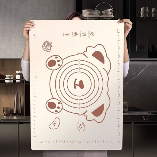 OIMG large silicone kneading mat food grade maternal and infant grade silicone household thickening non-slip dough making dumplings and steamed buns large size without edges 50*70 free rolling pin knife