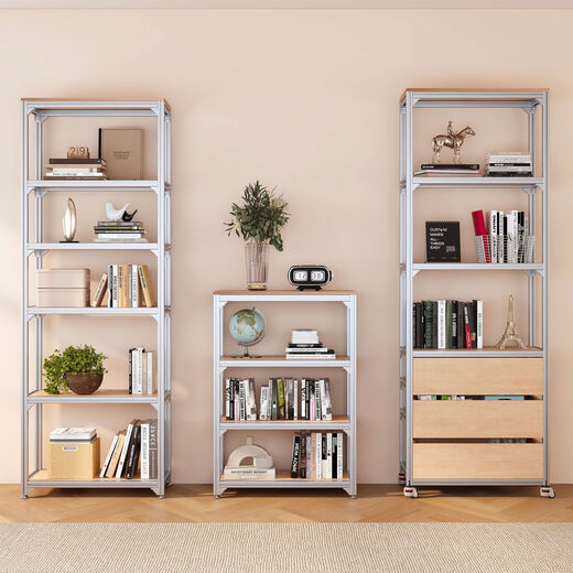 Yingtang paint-free ecological board aluminum profile study bookshelf floor-standing storage rack multi-layer storage rack living room storage rack 6040120