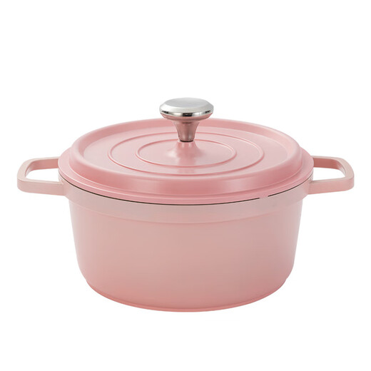Fat Donglai same style pink high-looking pot household non-stick pot enamel pot kitchen double-ear soup pot induction cooker gas universal pink enlarged 24CM