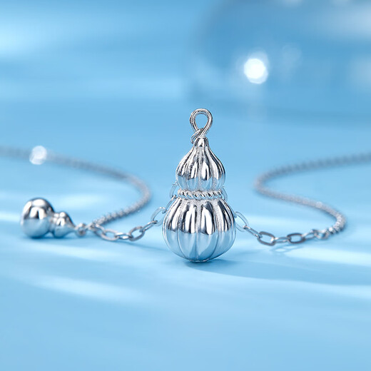 Luxury beads pt950 platinum gourd necklace light luxury niche high-end platinum chain temperament girls birthday gift for women 8.23g