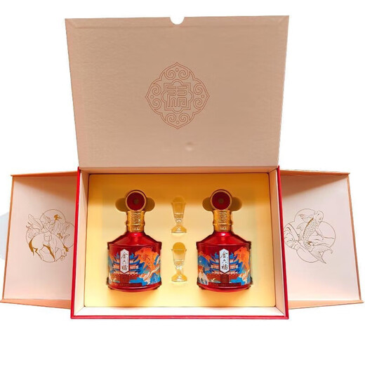 Jinliufu liquor with flavor, Sichuan famous wine, grain ration wine, wedding banquet, holiday and new year gifts, full box, 50.8 degrees, 500mL, 3 boxes, colorful Jinchenghong