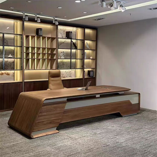 Suyu New Chinese Style Desk Solid Wood Boss Desk Simple Modern Chairman Executive Desk Walnut President Desk Computer Desk Customized Size and Color Please Contact Customer Service
