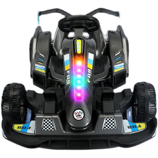 Children's electric toy car, adults can sit on it, children's go-kart, baby remote control car, Internet celebrity four-wheel car balance car, Knight Gray 12V12A extra large battery foam soft wheel, dual drive