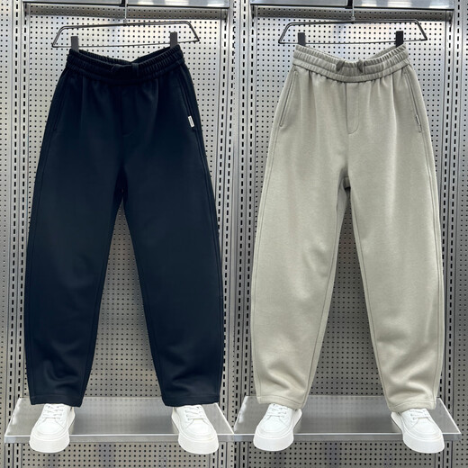 Kuraishi Kazuki 2025 Autumn New Casual Pants Men's Loose Velvet Sports Trendy Straight Sweatpants Solid Color Versatile Scimitar Pants Trendy Khaki XL