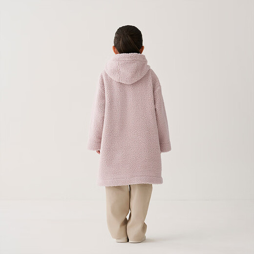 MUJI Children's Washable Fleece Horn Button Jacket Children's Boys and Girls Polar Fleece Coat 25 Winter CB31CC5A Pink 130/64A