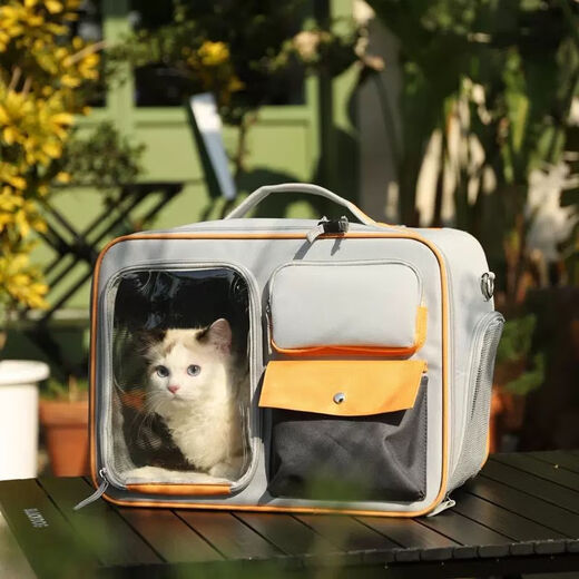 宠物外出包保暖猫咪狗狗可折叠便携单双肩手提拎斜跨肩背大手提袋 酷灰色