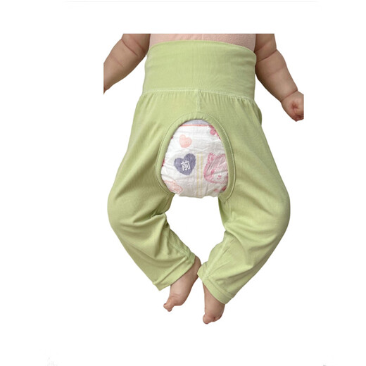 小红书爆款婴儿无骨开裆长裤男女宝宝夏季薄款莫代尔高腰护肚230 白色莫代尔护肚开档长裤 cm 59