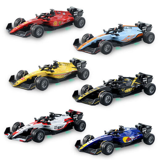 Shantou Lincun simulated 164 mini alloy car model with lights, adjustable speed F2 racing car sliding for children, black Farah F2 racing car