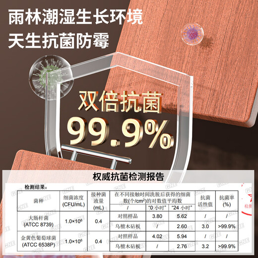 Ebony solid wood antibacterial and mildew proof home kitchen special double-sided wooden cutting board chopping board knife sticky cutting board ebony solid wood 40*28*2.5cm antibacterial and mildew proof