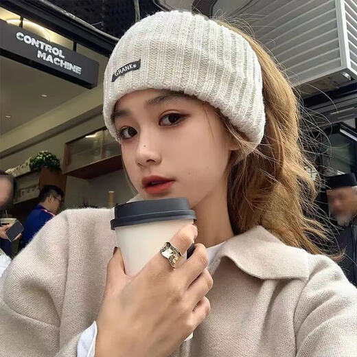 Xin Cong star's same style wide-brimmed headband autumn and winter sports knitted wool confinement headband women's warm headscarf headband black knitted headband thickened and widened windproof forehead protector