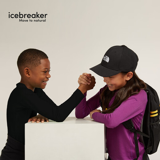 Icebreaker100% pure merino wool children's 200Oasis long-sleeved outdoor sports base layer ski functional underwear black-top (universal for boys and girls)-104501001 14