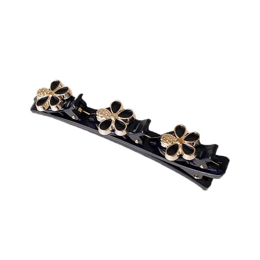 2025 Internet celebrity new pearl and rhinestone lazy hair braiding artifact, stylish broken hair hairpin, bangs clip, side hairpin, shiny four-leaf clover, 1 word clip