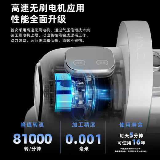 Mao Mama 45dB zero-sense wireless hair trimmer pet shaver multi-functional cat and dog combing and suction G2Ultra 6-in-1 6-in-1 wireless model